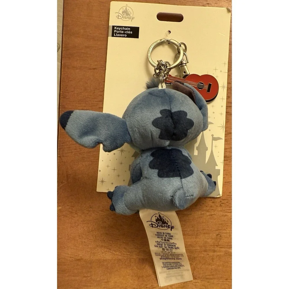 Disney Parks Bag Charm Keychain Plush Stitch & Guitar‎